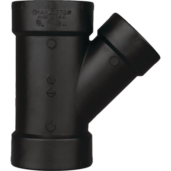 ABS 00601  2000HA Charlotte Pipe 4 x 4 x 3 In. Hub x Hub x Hub Reducing ABS Wye