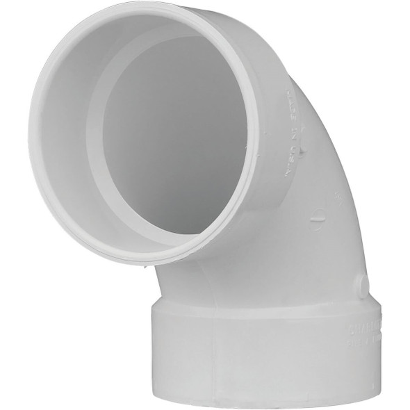 PVC 01300  0600HA Charlotte Pipe 3 In. Schedule 30 90 Deg. Sanitary DWV PVC Elbow (1/4 Bend)
