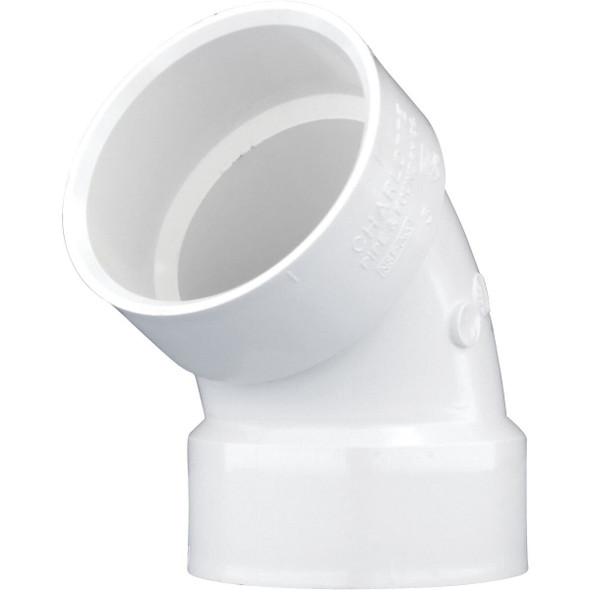 PVC 00319  1000HA Charlotte Pipe 3 In. Schedule 40 60 Deg. DWV PVC Elbow (1/6 Bend)