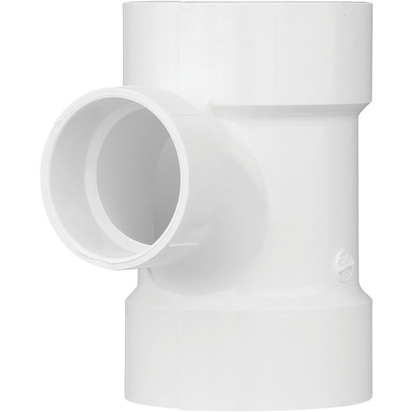 PVC 00401  1400HA Charlotte Pipe 3 In. x 2 In. Reducing Sanitary PVC Tee