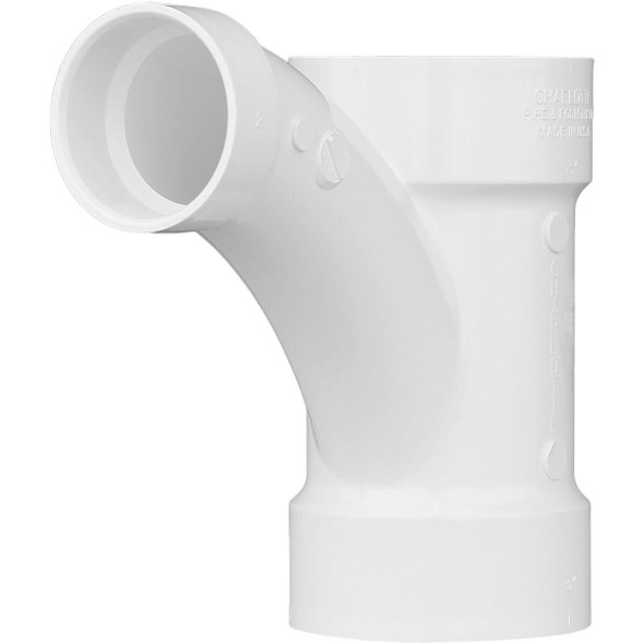 PVC 00502  1400HA Charlotte Pipe 3 In. X 3 In. X 2 In. Reducing Tee-Wye PVC Tee