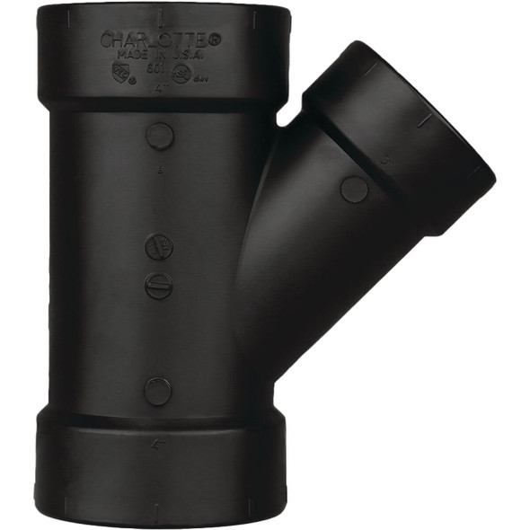 ABS 00601  1000HA Charlotte Pipe 2 x 2 x 1-1/2 In. Hub x Hub x Hub Reducing ABS Wye