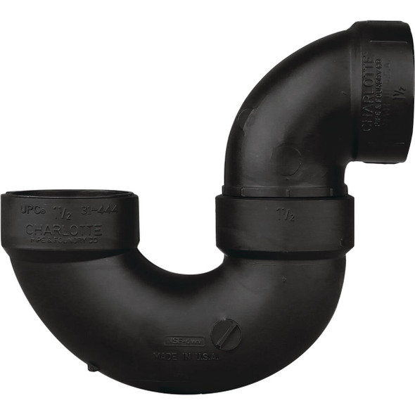 ABS 00706X 0600HA Charlotte Pipe 1-1/2 In. Black ABS P-Trap