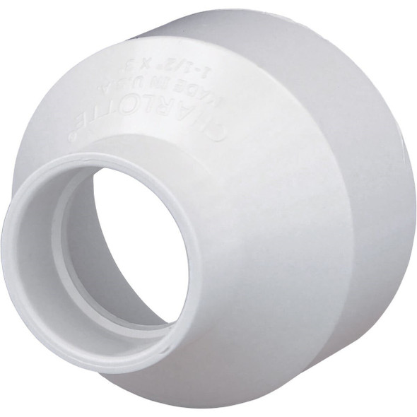 PVC 00102  0800HA Charlotte Pipe 3 In. Hub x 1-1/2 In. Hub Schedule 40 DWV Reducing PVC Coupling