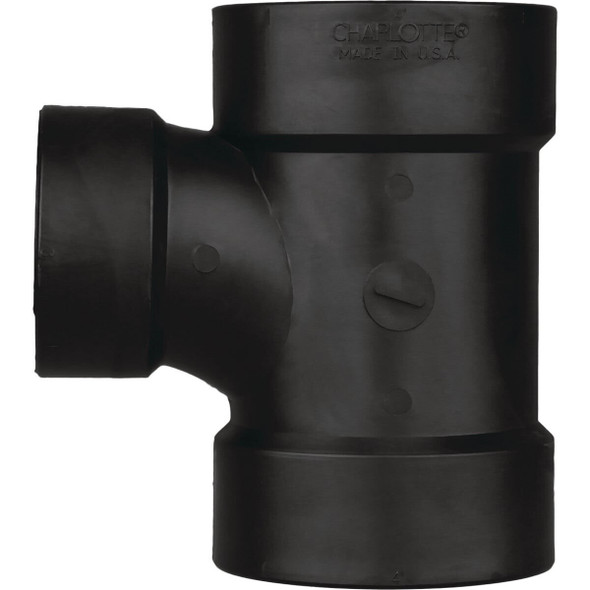 ABS 00401  2000HA Charlotte Pipe 4 x 4 x 3 In. Hub x Hub x Hub Reducing Sanitary ABS Waste & Vent Tee