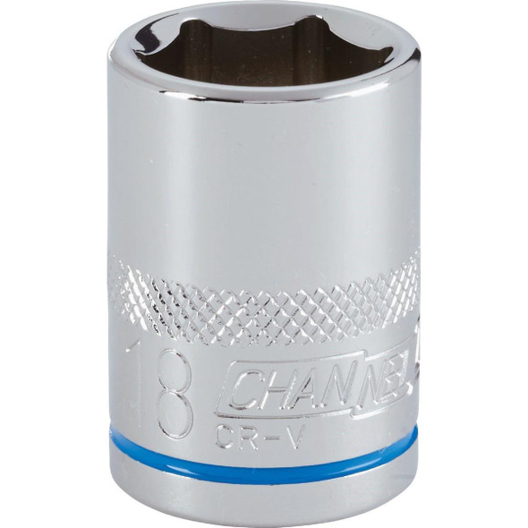 302811 Channellock 1/2 In. Drive 18 mm 6-Point Shallow Metric Socket