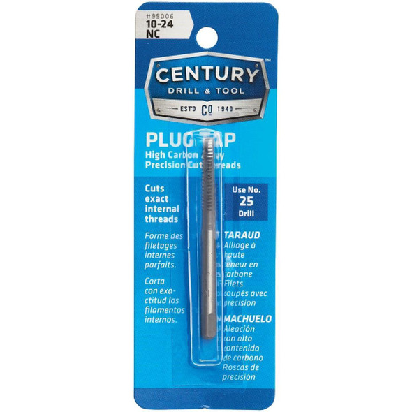 95006 Century Drill & Tool 10-24 Carbon Steel National Coarse Tap-Plug