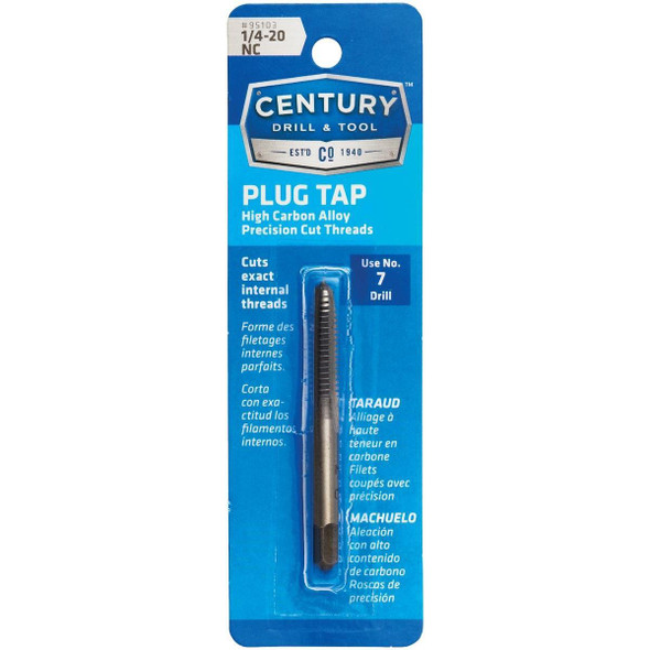 95103 Century Drill & Tool 1/4-20 Carbon Steel National Course Tap-Plug