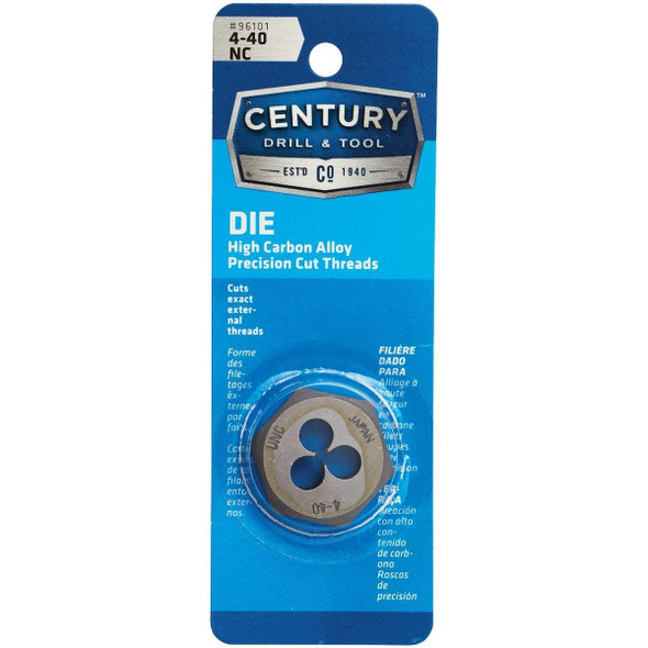 96101 Century Drill & Tool 4-40 National Coarse 1 In. Across Flats Fractional Hexagon Die