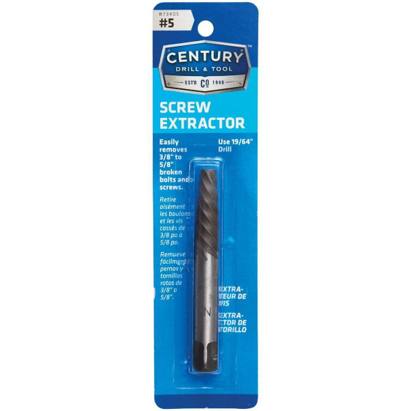 73405 Century Drill & Tool #5 Spiral Flute Screw Extractor