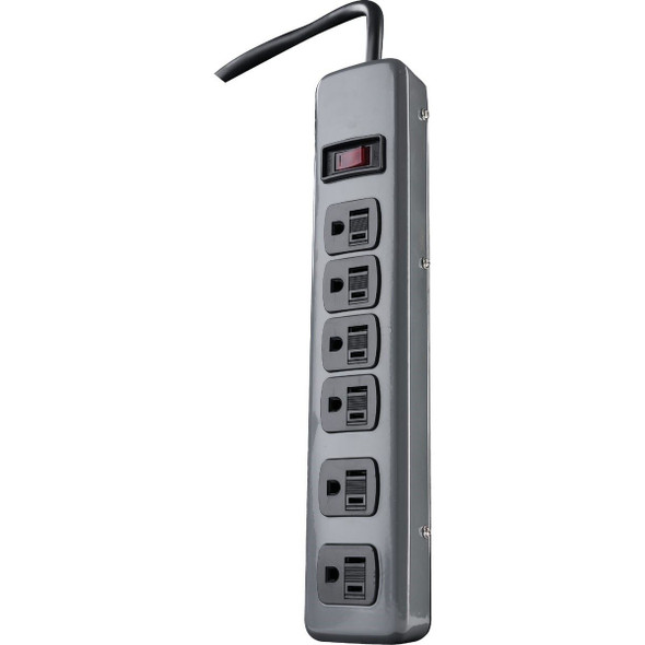 41386 Woods 6-Outlet Gray Power Strip with 5 Ft. Cord