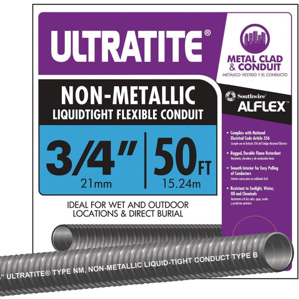 55094322 Southwire 3/4 In. x 50 Ft. Flexible Non-Metallic Liquid Tight Conduit