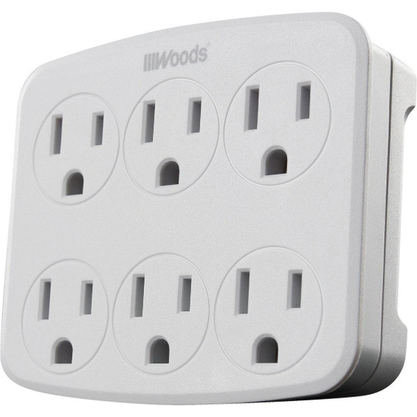 41196 Woods White 15A 6-Outlet Tap