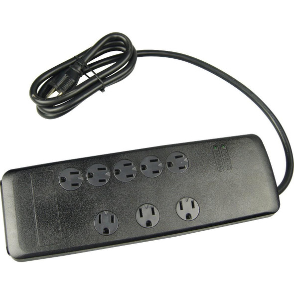 41618 Woods 8-Outlet 3540J Black Resettable Surge Protector Strip with 6 Ft. Cord