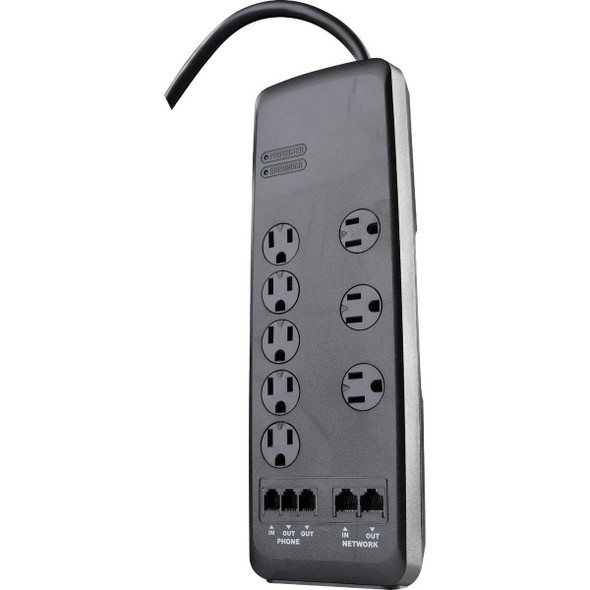 41629 Woods 8-Outlet 3540 J Black Surge Protector Strip with 6 Ft. Cord