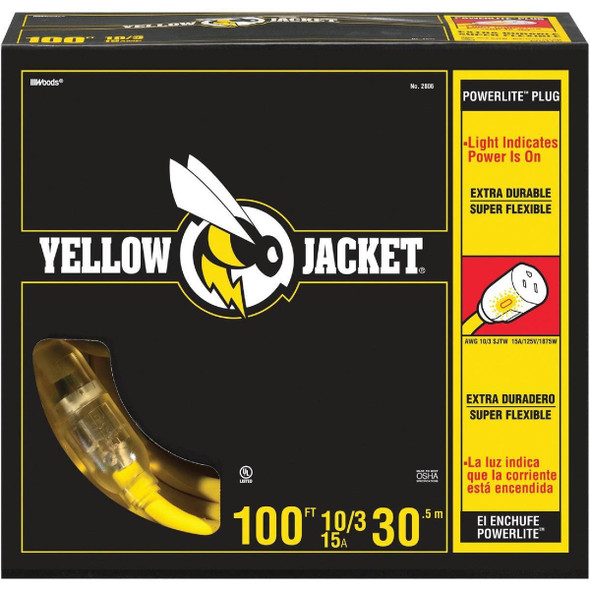 2806 Yellow Jacket 100 Ft. 10/3 Contractor Grade Extension Cord