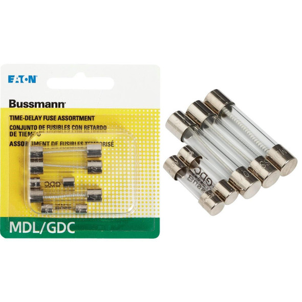 HEF-2 Bussmann 1/2A/1A/2A MDL/GDC Glass Tube Electronic Fuse (5-Pack)