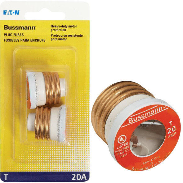 BP/T-20 Bussmann 20A T Time-Delay Plug Fuse (2-Pack)
