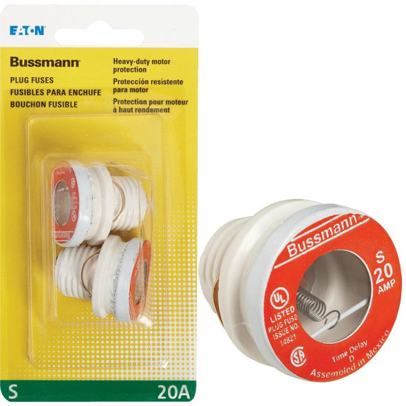 BP/S-20 Bussmann 20A S Time-Delay Plug Fuse (2-Pack)