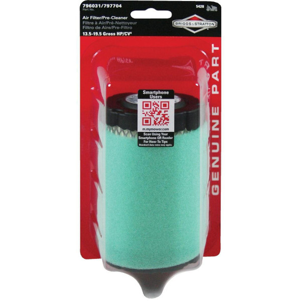 5428K Briggs & Stratton 13.5 To 27 HP Paper Engine Air Filter with Pre-Cleaner
