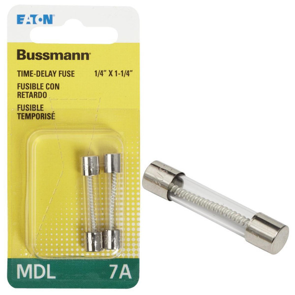 BP/MDL-7 Bussmann 7A MDL Glass Tube Electronic Fuse (2-Pack)