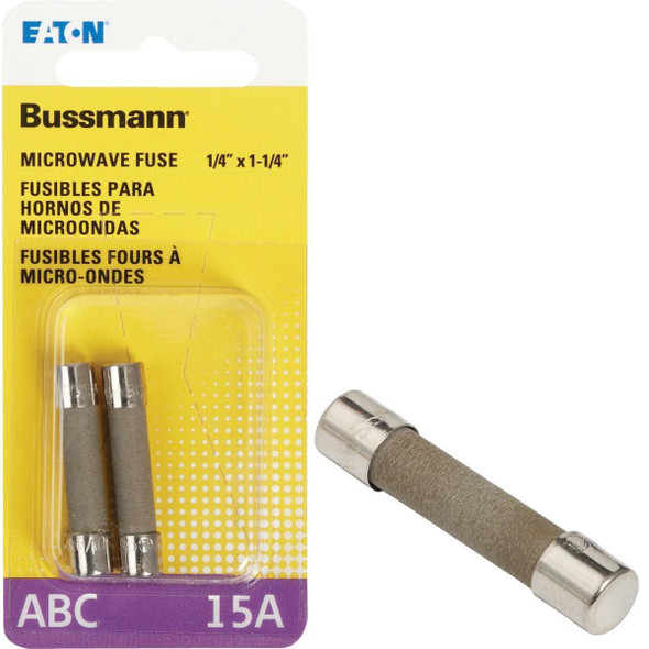 BP/ABC-15 Bussmann 15A ABC Ceramic Tube Electronic Fuse (2-Pack)