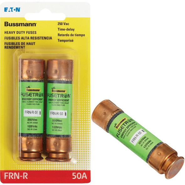 BP/FRN-R-50 Bussmann 50A FRN-R Cartridge Heavy-Duty Time Delay Cartridge Fuse (2-Pack)