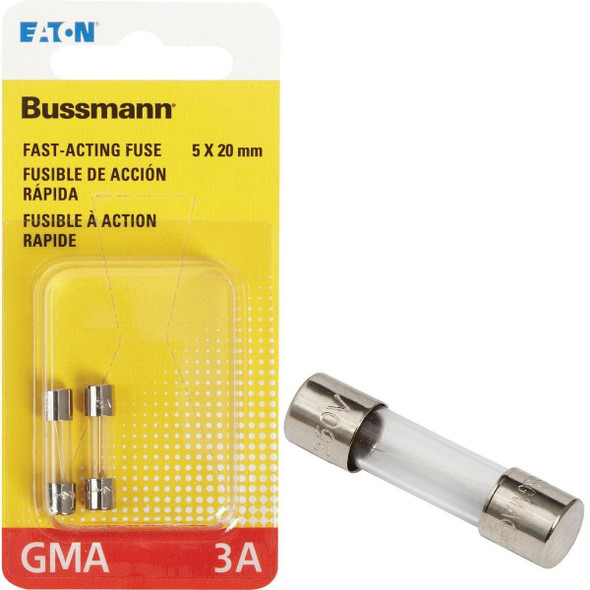 BP/GMA-3A Bussmann 3A GMA Glass Tube Electronic Fuse (2-Pack)