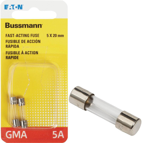 BP/GMA-5A Bussmann 5A GMA Glass Tube Electronic Fuse (2-Pack)
