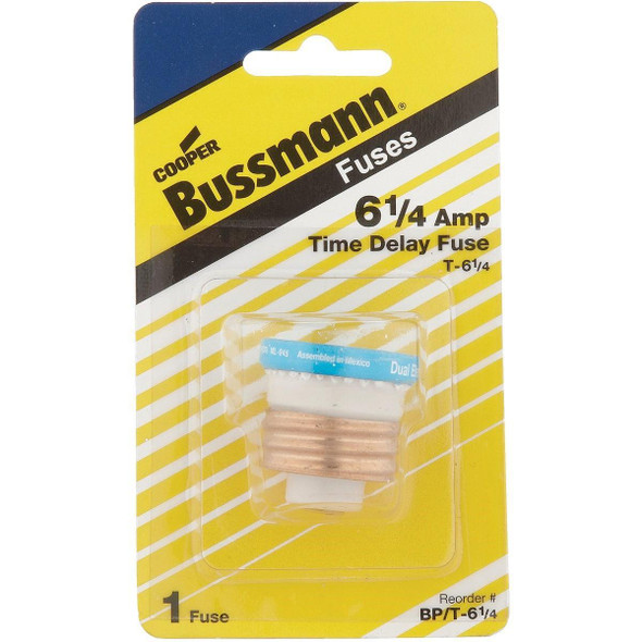 BP/T-6-1/4 Bussmann 6-1/4A BP/T Time-Delay Plug Fuse