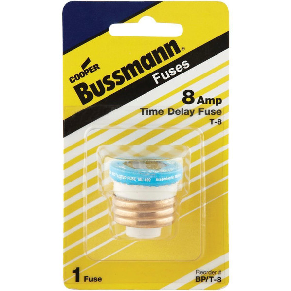 BP/T-8 Bussmann 8A BP/T Time-Delay Plug Fuse