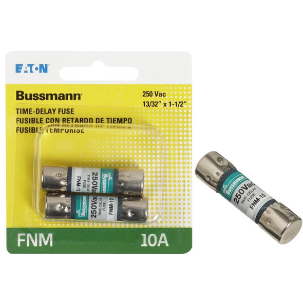 BP/FNM-10 Bussmann 10A Fusetron FNM Cartridge General Purpose Time Delay Cartridge Fuse (2-Pack)