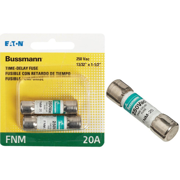 BP/FNM-20 Bussmann 20A Fusetron FNM Cartridge General Purpose Time Delay Cartridge Fuse (2-Pack)
