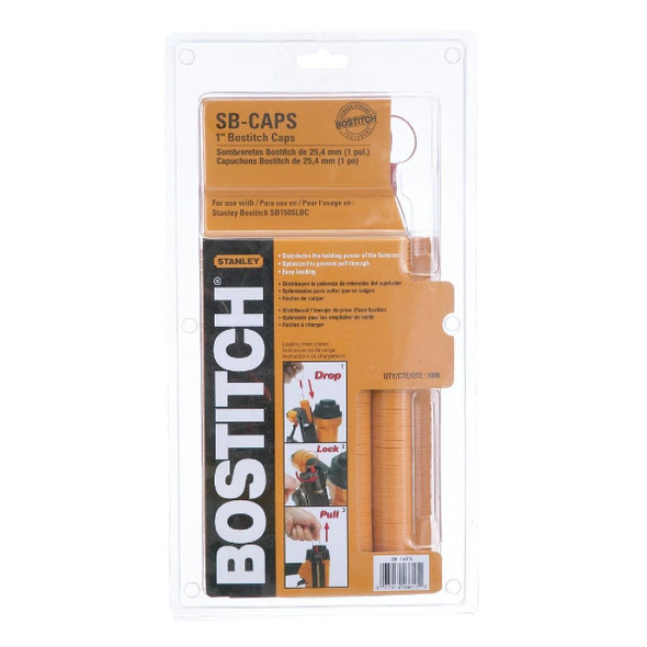 SB-CAPS Bostitch 1 In. Plastic Button Caps for Cap Stapler (1000 Ct.)