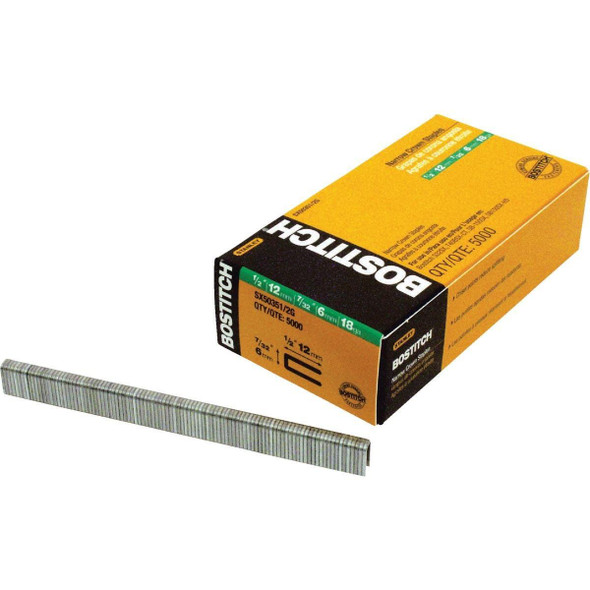 SX50351/2G-7M Bostitch 18-Gauge Galvanized Narrow Crown Finish Staple, 7/32 In. x 1/2 In. (7000 Ct.)