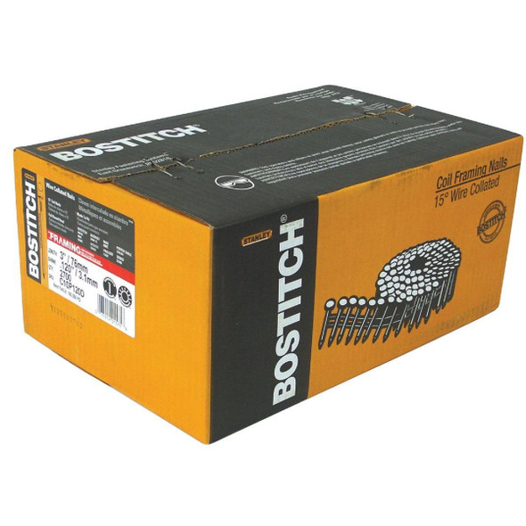 C10P120D Bostitch 15 Degree Wire Weld Coated Coil Framing Nail, 3 In. x .120 In. (2700 Ct.)