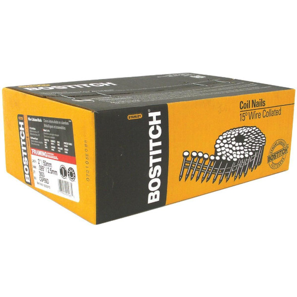 C6P99D Bostitch 15 Degree Wire Weld Coated Coil Framing Nail, 2 In. x .099 In. (3600 Ct.)