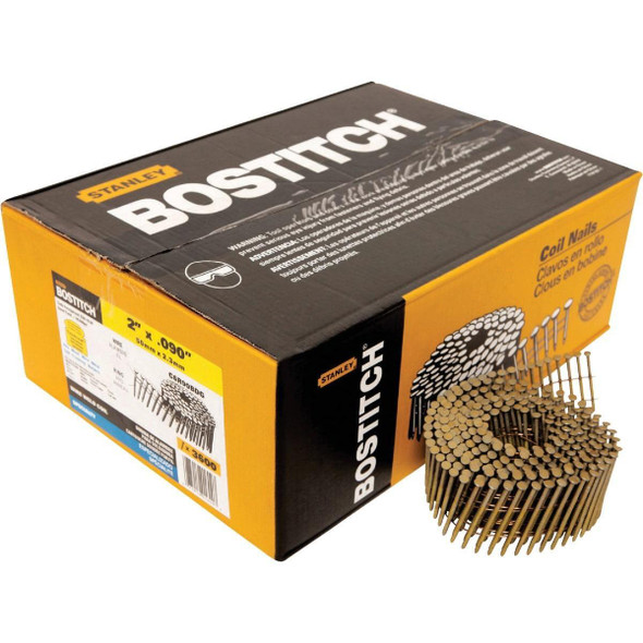 C6R90BDG Bostitch 15 Degree Wire Weld Galvanized Coil Siding Nail, 2 In. x .092 In. (3600 Ct.)