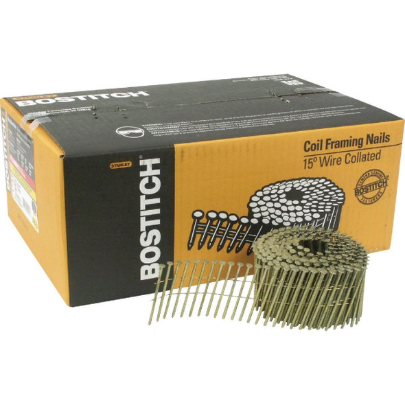 C8R90BDG Bostitch 15 Degree Wire Weld Galvanized Coil Siding Nail, 2-1/2 In. x .092 In. (3600 Ct.)