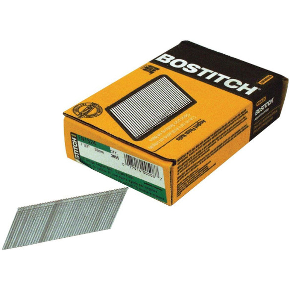 FN1524 Bostitch 15-Gauge Coated 25 Degree FN-Style Angled Finish Nail, 1-1/2 In. (3655 Ct.)