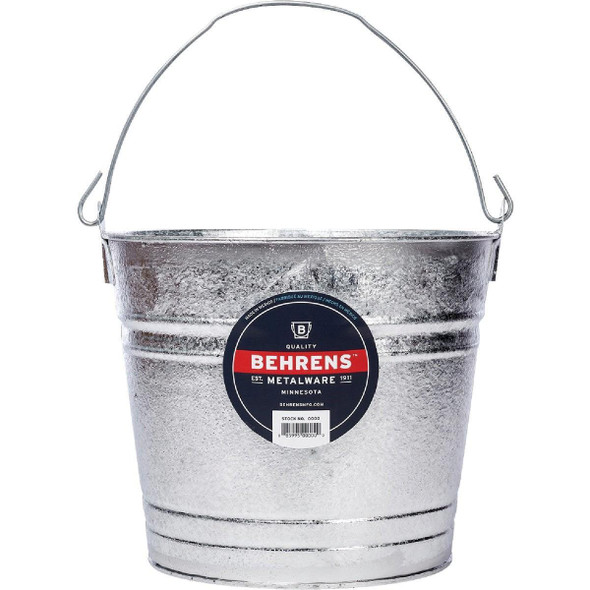 1212 Behrens 12 Qt. Hot-Dipped Steel Pail