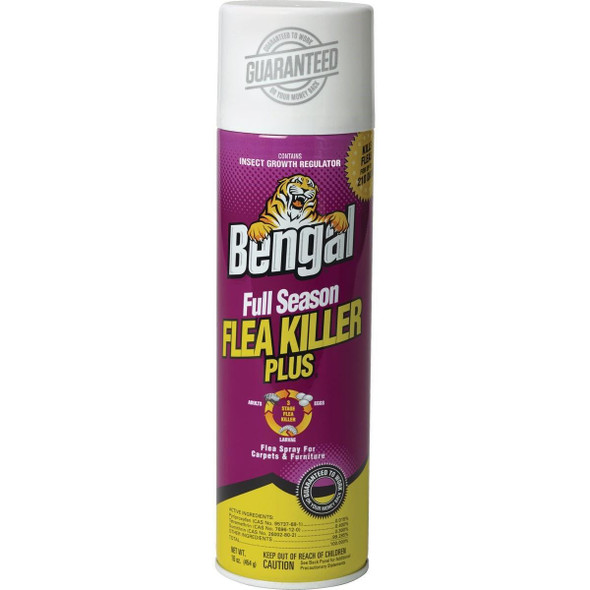 92445 Bengal Flea Killer Plus 16 Oz. Aerosol Spray Full Season Tick & Flea Killer
