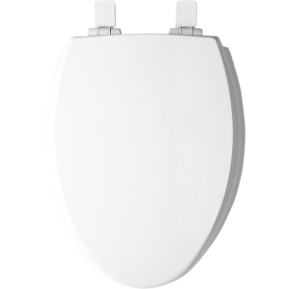 147SLOW 000 Mayfair Kendall Elongated Closed Front WhisperClose White Enameled Wood Toilet Seat