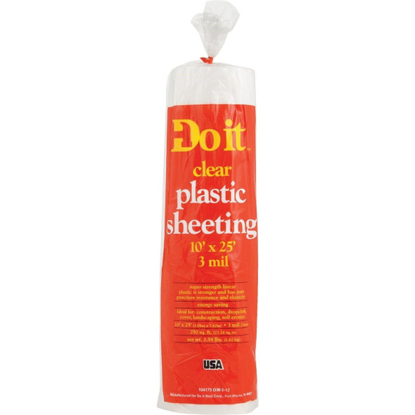 626135 10 Ft. X 25 Ft. Clear 3 Mil. Poly Film Sheeting
