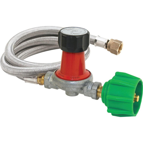 M5HPR-30 Bayou Classic 48 In. Stainless Steel High Pressure LP Hose & Adjustable Regulator