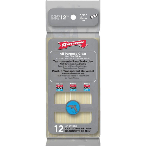 MG12 Arrow 4 In. Mini Clear Hot Melt Glue (12-Pack)
