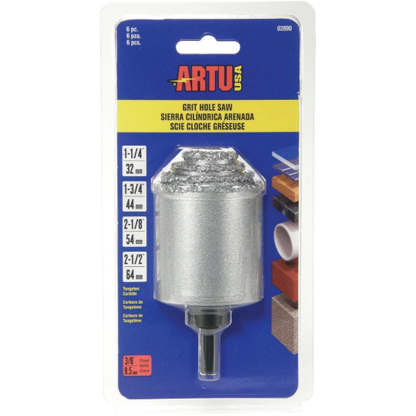 02890 ARTU Tungsten Carbide Grit Hole Saw Set (6-Piece)