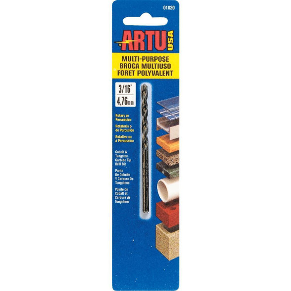 01020 ARTU 3/16 In. Cobalt General Purpose Drill Bit