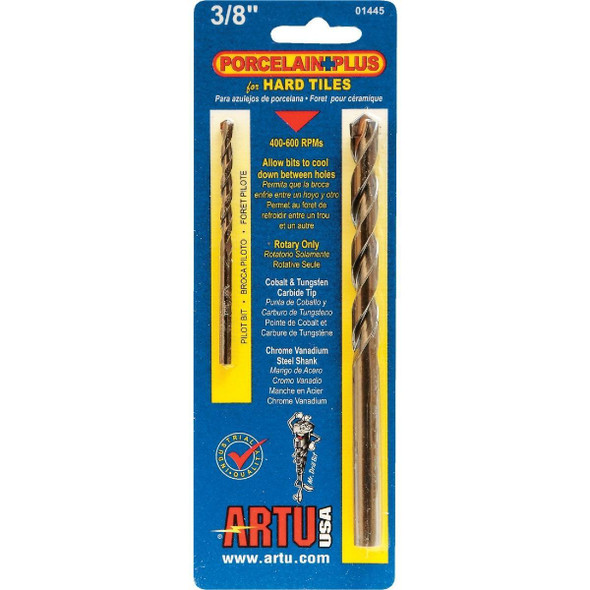01445 ARTU 3/8 In. x 5-5/16 In. Cobalt and Tungsten Carbide Glass & Tile Drill Bit