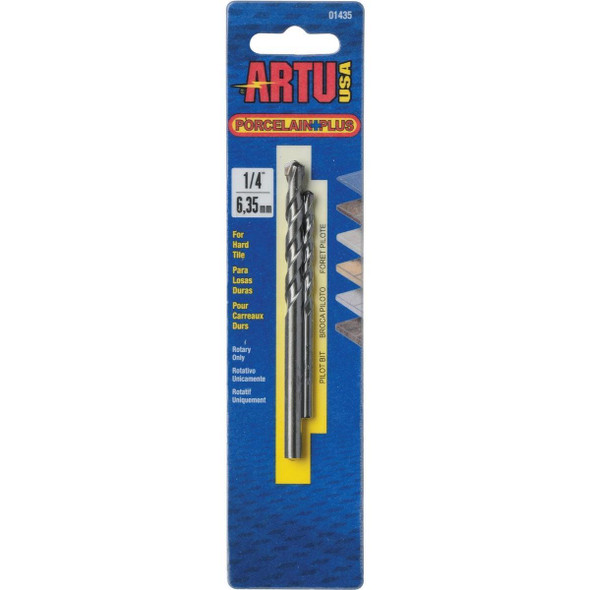 01435 ARTU 1/4 In. x 4-1/8 In. Cobalt and Tungsten Carbide Glass & Tile Drill Bit